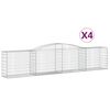 vidaXL Coșuri gabion arcuite 4 buc, 400x50x80/100 cm, fier galvanizat