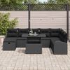 vidaXL Set de canapele pentru grădină cu pernă 9 pcs Negru Rattan poli