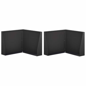 vidaXL Zid de sprijin 2 buc. 50 x 50 x 30 cm Oțel Negru