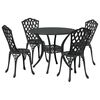 vidaXL Set de masă pentru grădină 5 pcs Negru Aluminiu