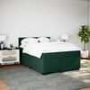 vidaXL Pat box spring cu saltea, verde &icirc;nchis, 160x200 cm, catifea