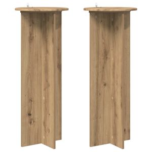 vidaXL Suport pentru plante 2 pcs Stejar Artizanal &Oslash;40 x 100 cm