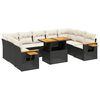 vidaXL Set canapele de grădină cu perne, 10 piese, negru, poliratan