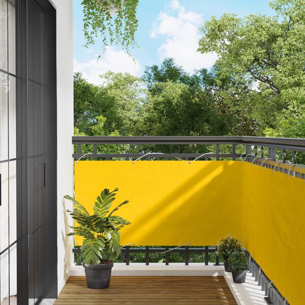 vidaXL Ecran de balcon Galben 75 x 200 cm Oxford alu acoperit cu PU