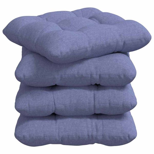 vidaXL Perne de Șezut 4 pcs Albastru Jeans 40 x 40 x 12 cm țesătură
