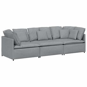 vidaXL Canapea modulară cu perne, gri deschis, textil