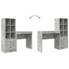 vidaXL Birou cu sertar 2 pcs Gri din beton