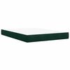 vidaXL Pat box spring cu saltea, verde &icirc;nchis, 140x200 cm, catifea