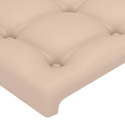 vidaXL Tăblie de pat cu LED cappuccino 160x5x78/88 cm piele ecologică