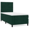 vidaXL Pat box spring cu saltea, verde &icirc;nchis, 80x200 cm, catifea