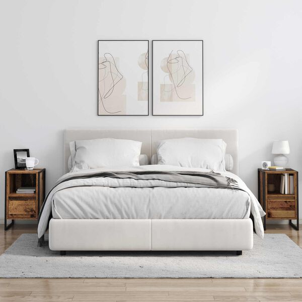 vidaXL Noptieră cu sertar Lemn Vechi 39,5 x 30 x 50 cm Lemn compozit