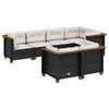vidaXL Set canapele de grădină cu perne, 7 piese, negru, poliratan