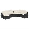 vidaXL Set mobilier de grădină cu perne, 8 piese, negru, poliratan