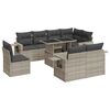 vidaXL Set canapele de grădină cu perne, 9 piese gri deschis poliratan