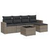 vidaXL Set mobilier grădină cu perne, 6 piese, gri, poliratan
