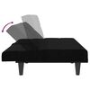 vidaXL Canapea extensibilă cu suporturi de pahare, negru, textil