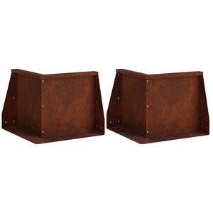 vidaXL Zid de sprijin 2 buc. 50 x 50 x 30 cm Ruginit