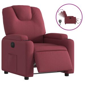 vidaXL Fotoliu rabatabil electric, roșu vin, material textil