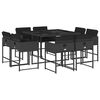 vidaXL Set mobilier de grădină cu perne, 9 piese, negru, poliratan