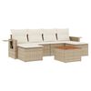 vidaXL Set canapele de grădină, 7 piese, cu perne, bej, poliratan