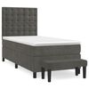 vidaXL Pat box spring cu saltea, gri &icirc;nchis, 80x200 cm, catifea