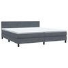 vidaXL Pat box spring cu saltea, gri &icirc;nchis, 180x210 cm, catifea