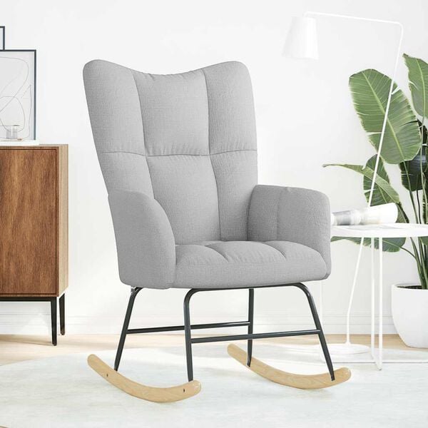 vidaXL Scaun balansoar din stofă gri nor