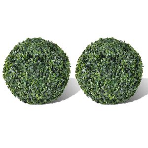 vidaXL Arbuști ornamentali artificiali bilă pe tulpină, 2 buc., 27 cm