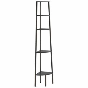 vidaXL Raft de colț cu 5 niveluri, negru, 45,5x31,5x180 cm