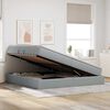 vidaXL Pat cu saltea și spațiu de depozitare Gri deschis 200 x 200 cm