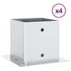 vidaXL Baze st&acirc;lp pătrate 4 buc Argintiu 141x141 mm Oțel galvanizat
