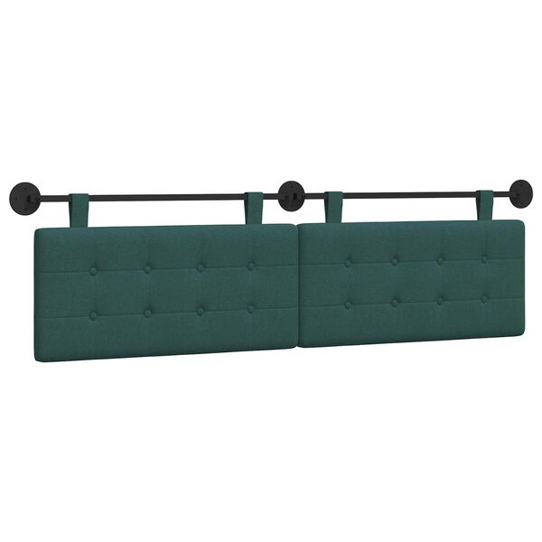 vidaXL Cap de pat suspendat Verde &icirc;nchis 190 x 55 x 5 cm țesătură