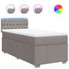 vidaXL Pat box spring cu saltea, gri taupe, 90x200 cm, textil
