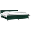vidaXL Pat box spring cu saltea, verde &icirc;nchis, 180x220 cm, catifea
