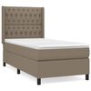 vidaXL Pat box spring cu saltea, gri taupe, 100x200 cm, textil