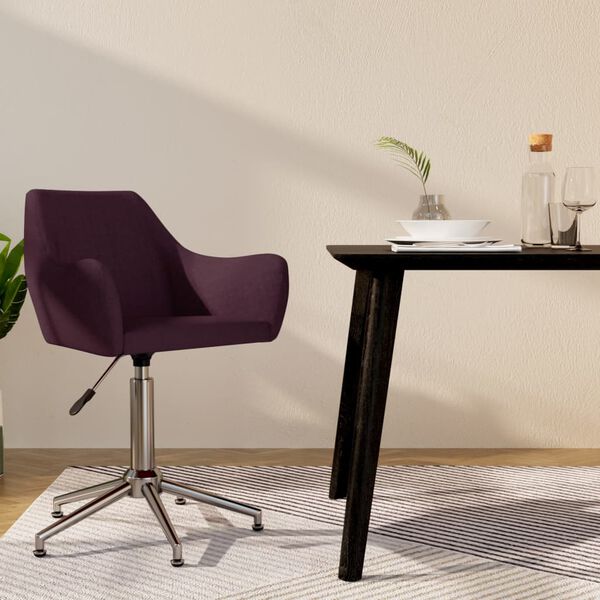vidaXL Scaun de bucătărie pivotant, violet, material textil