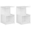 vidaXL Noptiere, 2 buc., alb extra lucios, 35x35x55cm, lemn prelucrat