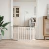 vidaXL Poartă pentru c&acirc;ini pliabilă 3 panouri, alb, 150 cm, lemn brad
