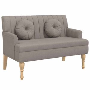 vidaXL Banchetă cu perne, gri taupe, 113x64,5x75,5 cm, textil