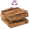 vidaXL Măsuță cafea rotativă 360 grade, lemn vechi 70x70x34,5 cm