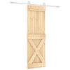 vidaXL Ușă glisantă Natural și Alb 70 x 210 cm Lemn de Pin Solid