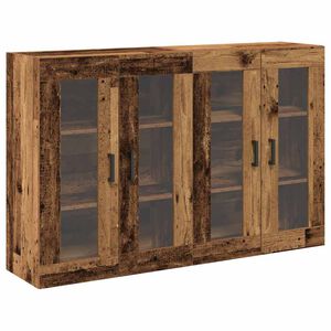 vidaXL Dulapuri de perete 2 pcs Lemn Vechi 69,5 x 34 x 90 cm