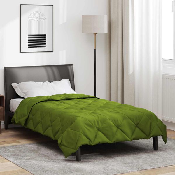 vidaXL Duvet complet pe tot parcursul anului Verde 200 x 135 cm