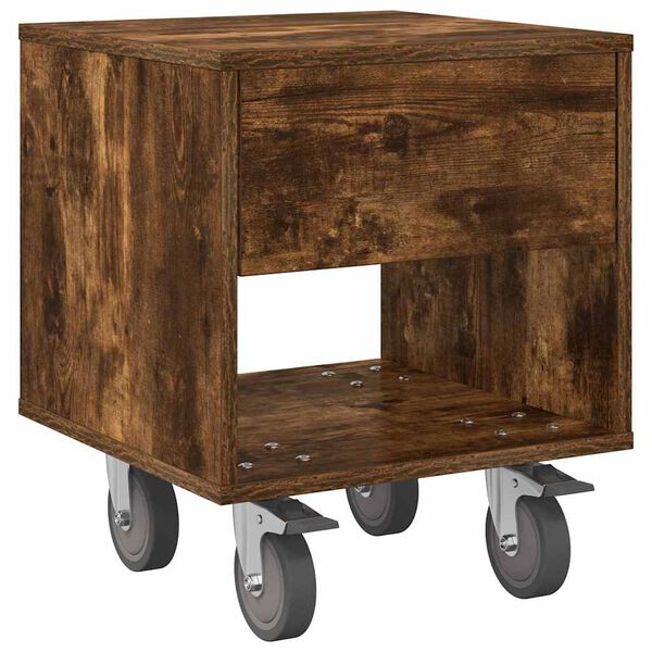 vidaXL Noptieră Stejar fumuriu 40,5 x 40 x 48 cm Lemn compozit