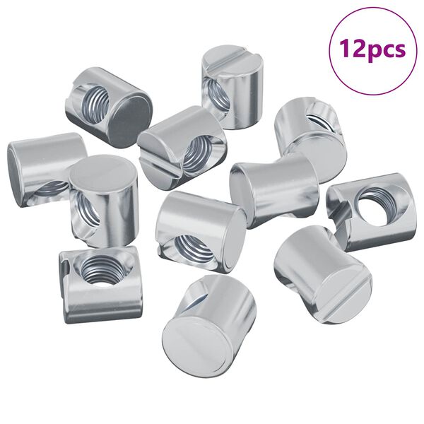 vidaXL Piulițe cilindrice 12 pcs Argintiu M6 x 12 mm Metal