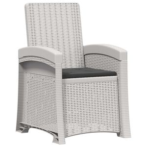 vidaXL Scaun de grădină reclinabil aspect rattan Alb și antracit PP