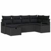 vidaXL Set de canapea 6 buc. Negru poliratan