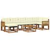 vidaXL Set de canapele de exterior cu pernă 8 pcs Natural și Crem