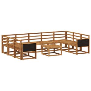 vidaXL Set de canapele de exterior 10 pcs natural Lemn Solid de Acacia