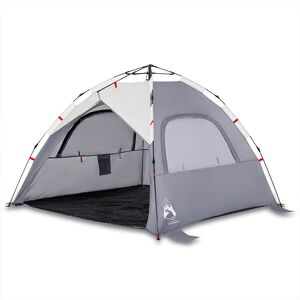 vidaXL Cort camping 3 persoane gri impermeabil setare rapidă
